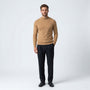 Norev Benoît męski sweter z półgolfem slim fit – kolor karmelowy
