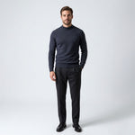 Norev Benoît męski sweter z półgolfem slim fit – kolor ciemnoszary