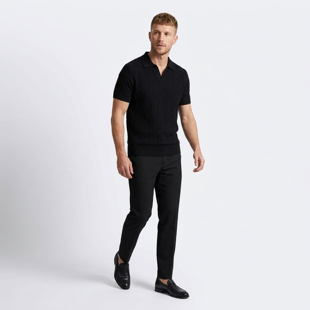 Norev Arthur męska koszulka polo z dzianiny w romby – stylizacja 3