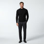 Norev Benoît męski sweter z półgolfem slim fit – kolor czarny