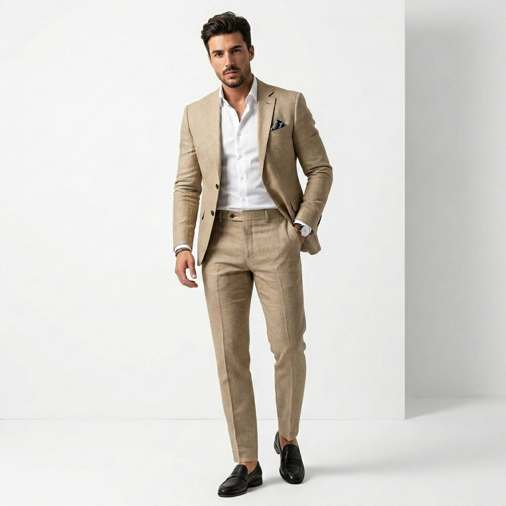 Norev | Elegancki garnitur męski slim fit dwuczęściowy