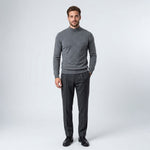 Norev Benoît męski sweter z półgolfem slim fit – kolor szary