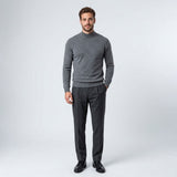 Norev Benoît męski sweter z półgolfem slim fit – kolor szary