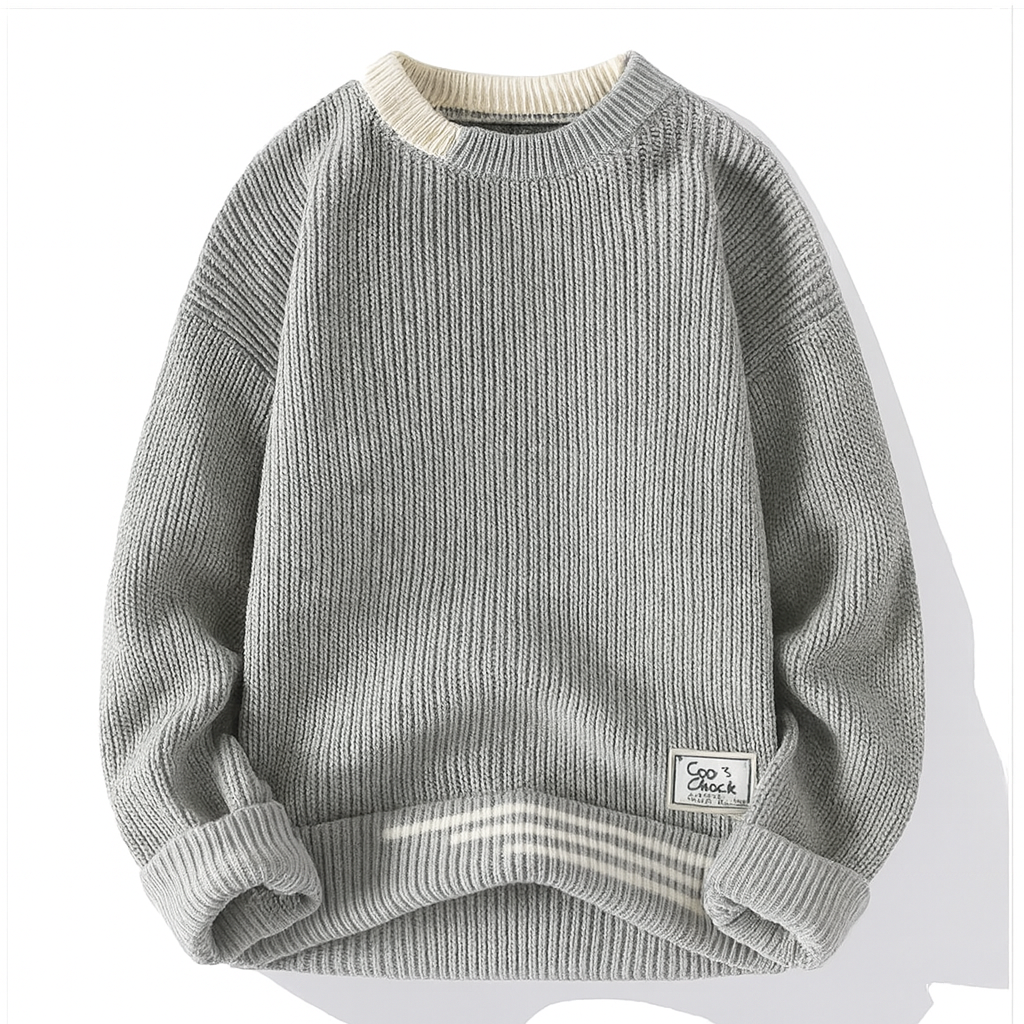 Norev | Męski sweter z kontrastowym wzorem dzianinowym elegancja i nowoczesny styl