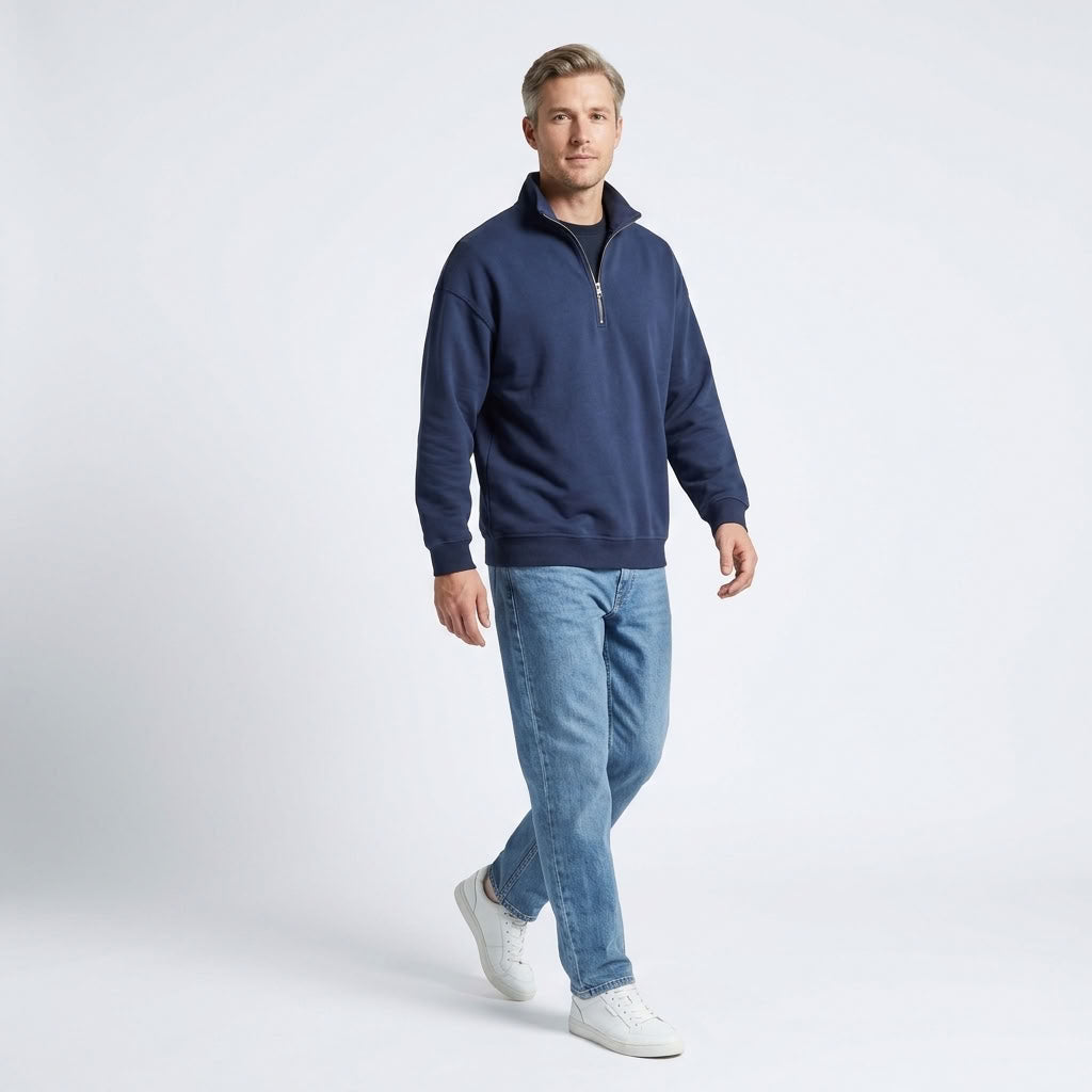 Norev Damien bluza męska ze stójką i półzamkiem – stylizacja 3