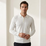 Norev | Męski sweter polo z wełny merino dopasowany premium