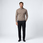 Norev Benoît męski sweter z półgolfem slim fit – kolor taupe