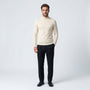 Norev Benoît męski sweter z półgolfem slim fit – kolor kremowy