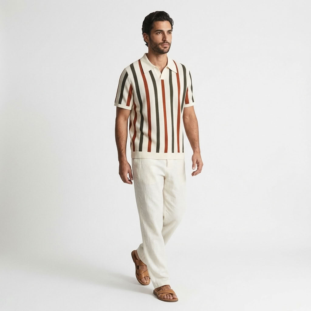 Norev Auguste męska koszulka polo w pionowe pasy – stylizacja 4