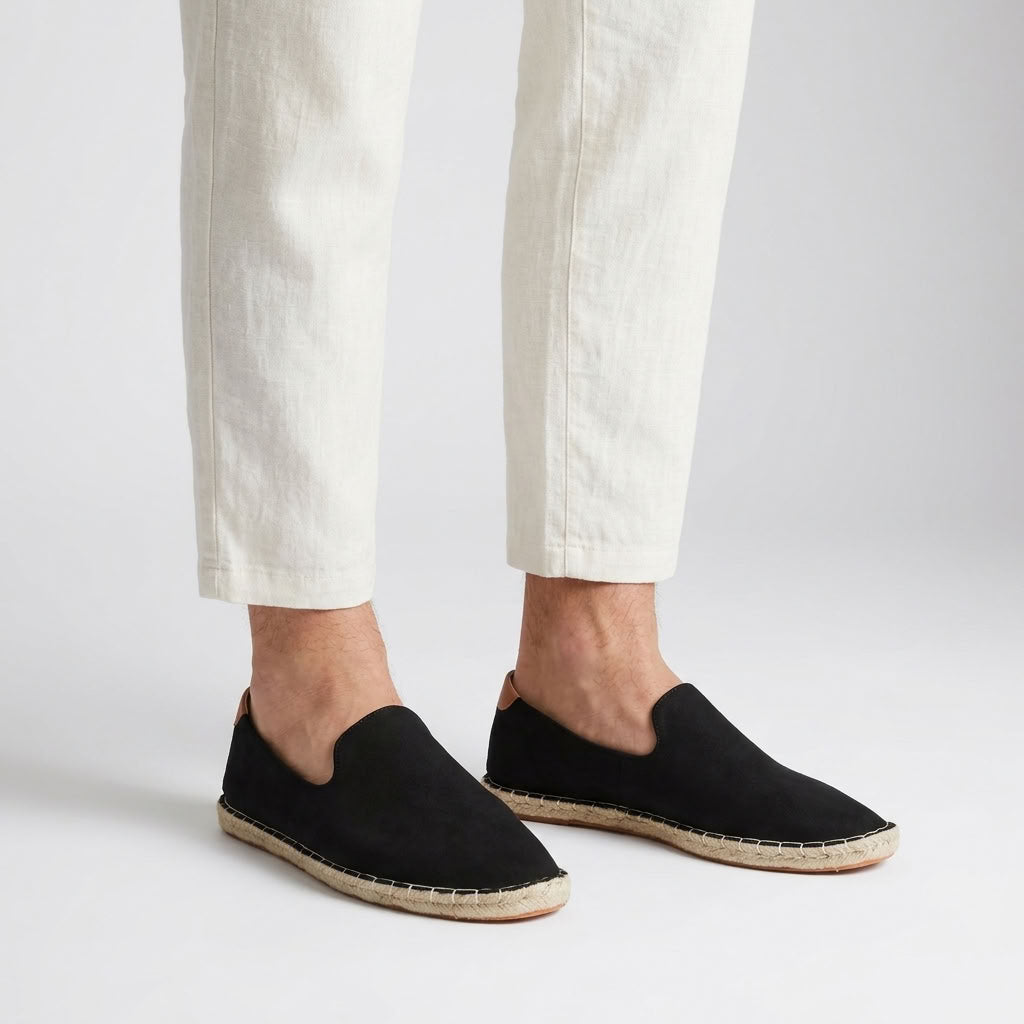 Norev Constant męskie espadryle z podeszwą z juty – kolor czarny