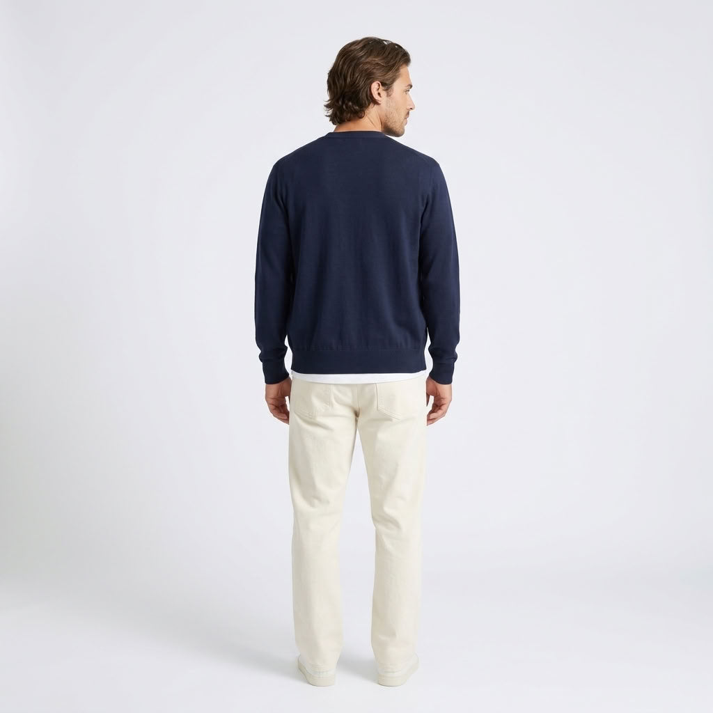 Norev Alphonse męski kardigan z dekoltem w serek – stylizacja 1