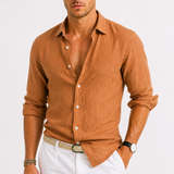 Norev | Premium lniana koszula letnia z długim rękawem smart casual styl