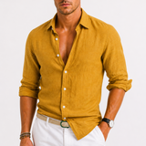 Norev | Premium lniana koszula letnia z długim rękawem smart casual styl