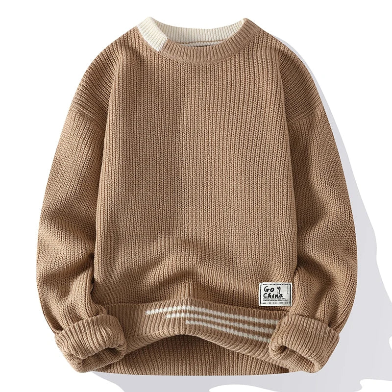 Norev | Męski sweter z kontrastowym wzorem dzianinowym elegancja i nowoczesny styl