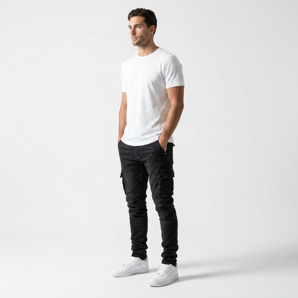 Norev | Jeansy cargo męskie slim fit stylowe i dopasowane