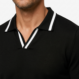 Norev | Koszulka polo dzianinowa z kontrastową lamówką smart casual komfort