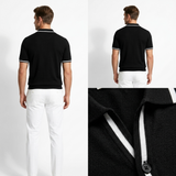 Norev | Koszulka polo dzianinowa z kontrastową lamówką smart casual komfort