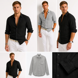 Norev | Premium lniana koszula letnia z długim rękawem smart casual styl