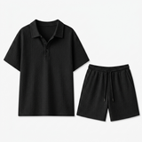 Norev | Letni komplet żakardowy casual dla mężczyzn nowoczesny styl