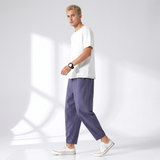 Norev | Spodnie bawełniano-lniane skrócone urban nowoczesny casualowy styl
