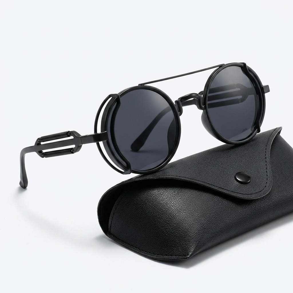 Norev | Okrągłe okulary steampunk retro dla mężczyzn