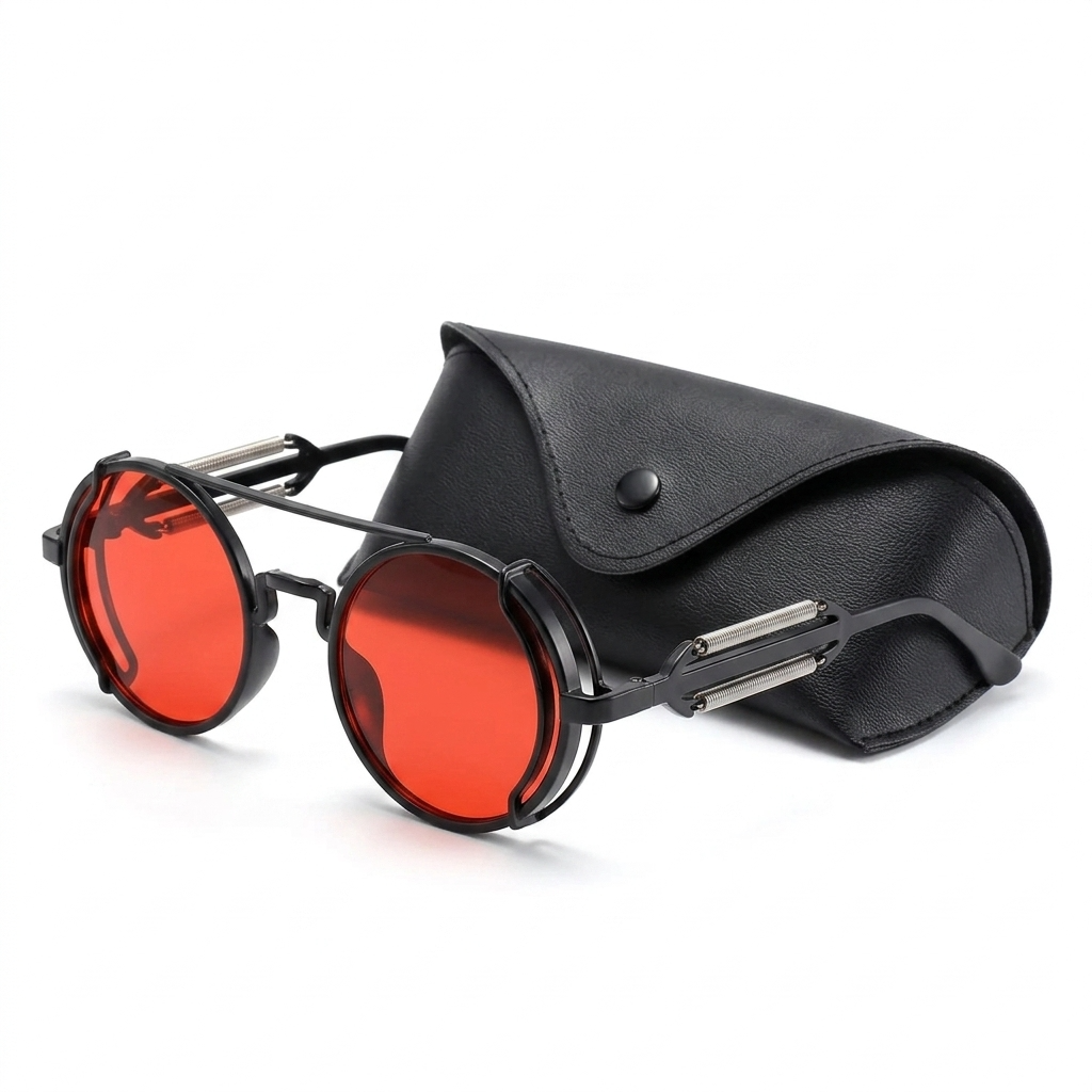 Norev | Okrągłe okulary steampunk retro dla mężczyzn