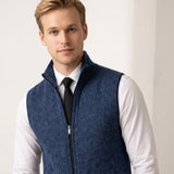 Norev | Elegancki męski kardigan bez rękawów smart casual na zamek