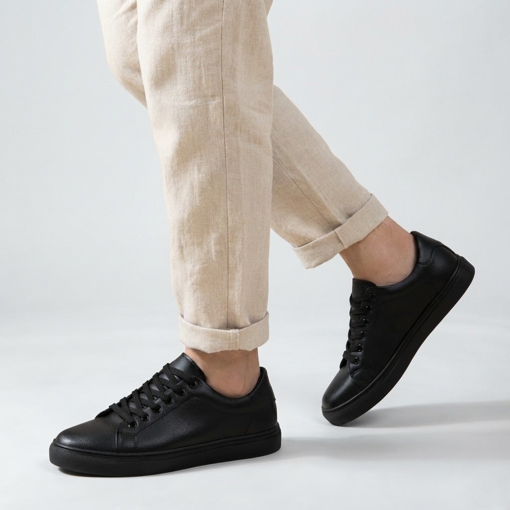 Norev Lucien casualowe sneakersy męskie – stylizacja w kolorze czarnym