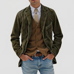 Norev Marceau sztruksowa marynarka męska – kolor Zielony wojskowy